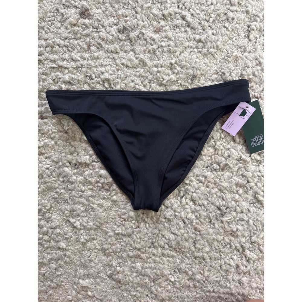 Wild Fable Womens Low Rise Medium Coverage Bikini Bottom Black Size S 4-6 NWT
